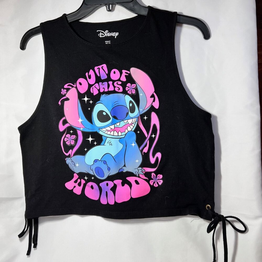 Disney-Stitch-Sleeveless Tank Top-Med Jr. "Out of This World"-Black,Pink,Lilac